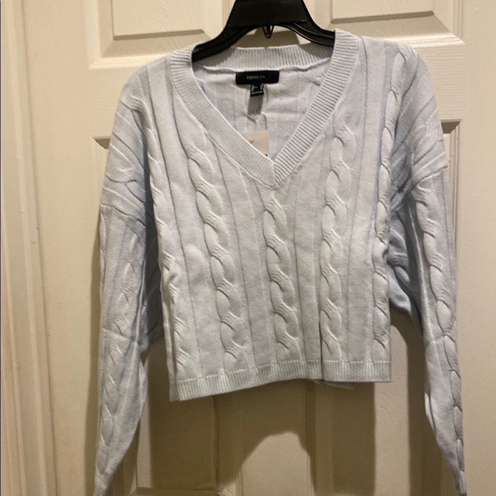 Forever 21 Blue V-Neck Sweater